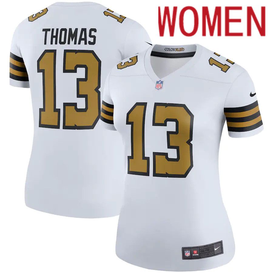 Women New Orleans Saints 13 Michael Thomas Nike White Color Rush Legend Player NFL Jersey